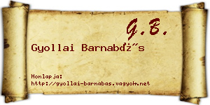 Gyollai Barnabás névjegykártya
